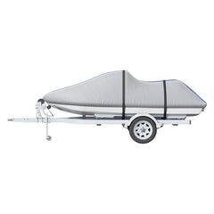Jet Ski Cover 320-342 cm Trailerable Waterproof PWC Cover, Heavy-duty 600D Marine Grade PU Oxford Fabric, UV Resistant Seadoo Cover with Buckle Straps, Personal Watercraft Covers, Grey+Blue