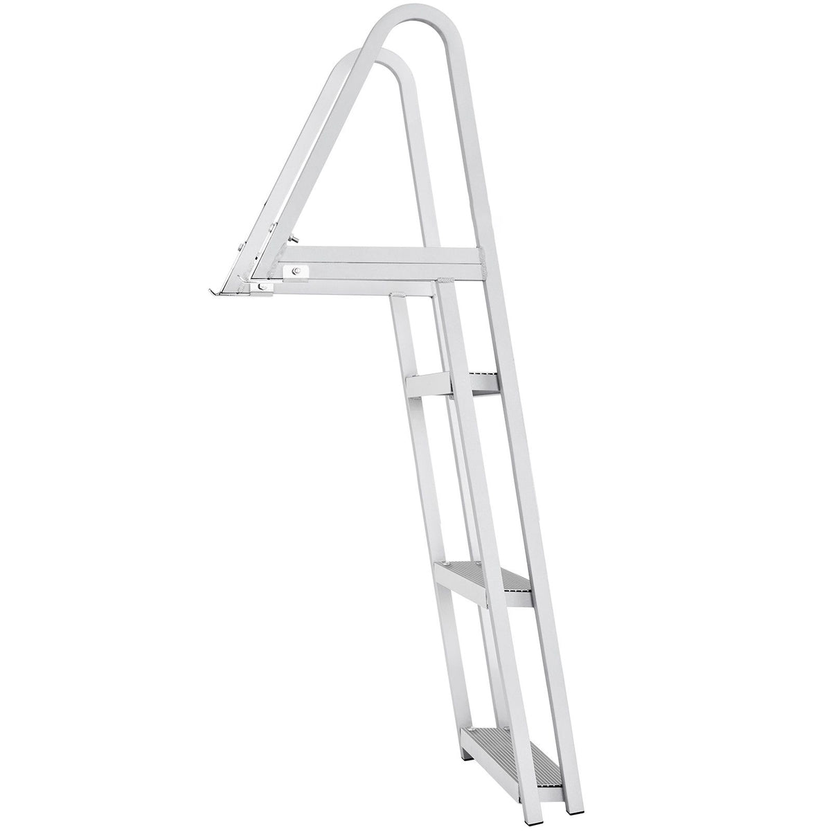 Dock Ladder, Removable 3 Steps, 159 kg Load Capacity, Aluminum Alloy Pontoon Boat Ladder with 101.6 mm Wide Step & Nonslip Rubber Mat, Easy to Install for Ship/Lake/Pool/Marine Boarding