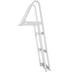 Dock Ladder, Removable 3 Steps, 159 kg Load Capacity, Aluminum Alloy Pontoon Boat Ladder with 101.6 mm Wide Step & Nonslip Rubber Mat, Easy to Install for Ship/Lake/Pool/Marine Boarding
