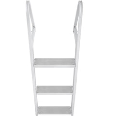 Dock Ladder, Removable 3 Steps, 159 kg Load Capacity, Aluminum Alloy Pontoon Boat Ladder with 101.6 mm Wide Step & Nonslip Rubber Mat, Easy to Install for Ship/Lake/Pool/Marine Boarding