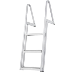 Dock Ladder, Removable 3 Steps, 159 kg Load Capacity, Aluminum Alloy Pontoon Boat Ladder with 101.6 mm Wide Step & Nonslip Rubber Mat, Easy to Install for Ship/Lake/Pool/Marine Boarding