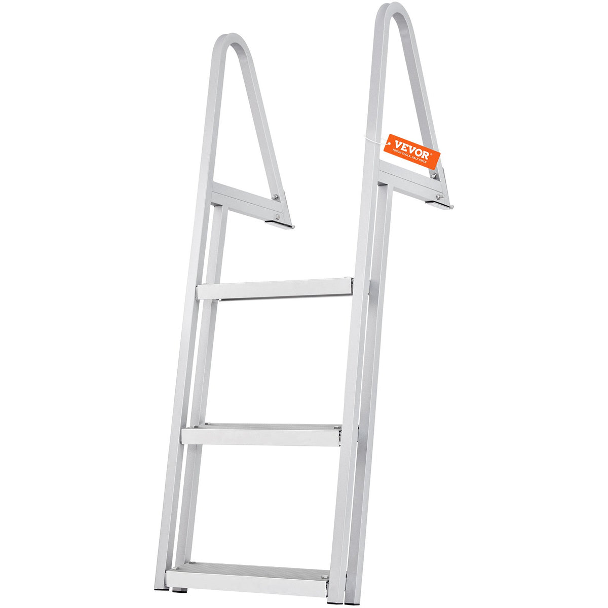 Dock Ladder, Removable 3 Steps, 159 kg Load Capacity, Aluminum Alloy Pontoon Boat Ladder with 101.6 mm Wide Step & Nonslip Rubber Mat, Easy to Install for Ship/Lake/Pool/Marine Boarding