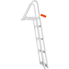 Dock Ladder, Removable 4 Steps, 350 lbs Load Capacity, Aluminum Alloy Pontoon Boat Ladder with 4'' Wide Step & Nonslip Mat, Easy to Install for Ship/Lake/Pool/Marine Boarding
