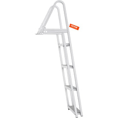Dock Ladder, Removable 4 Steps, 350 lbs Load Capacity, Aluminum Alloy Pontoon Boat Ladder with 4'' Wide Step & Nonslip Mat, Easy to Install for Ship/Lake/Pool/Marine Boarding