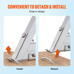 Removable Dock Ladder 5 Steps, 159 kg Load Capacity, Pontoon Boat Ladder with 4'' Wide Step & Nonslip Design for Ship/Lake/Pool/Marine Boarding