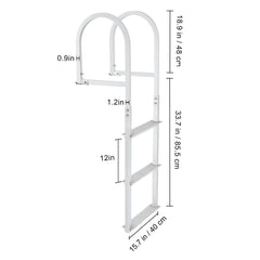 Dock Ladder, Removable 3 Steps, 227 kg Load Capacity, Aluminum Alloy Pontoon Boat Ladder with 7.9 cm Wide Step & Nonslip Rubber Mat, Easy to Install for Ship/Lake/Pool/Marine Boarding
