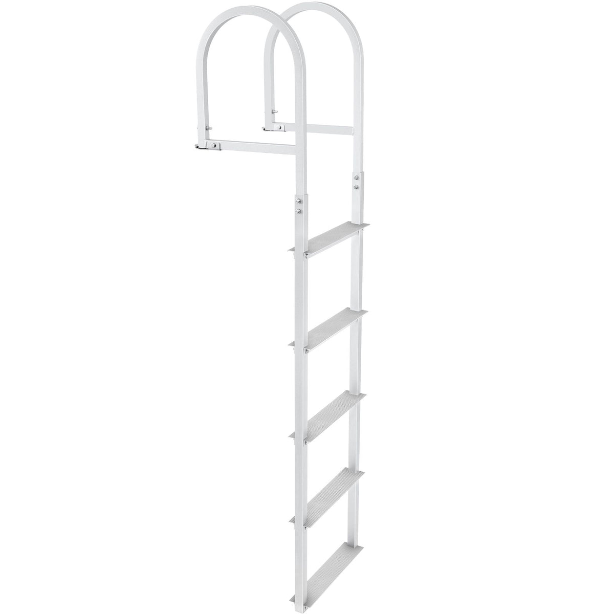 Dock Ladder, Removable 5 Steps, 227 kgs Load Capacity, Aluminum Alloy Pontoon Boat Ladder with 3.1'' Wide Step & Nonslip Rubber Mat, Easy to Install for Ship/Lake/Pool/Marine Boarding