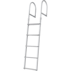 Dock Ladder, Removable 5 Steps, 227 kgs Load Capacity, Aluminum Alloy Pontoon Boat Ladder with 3.1'' Wide Step & Nonslip Rubber Mat, Easy to Install for Ship/Lake/Pool/Marine Boarding