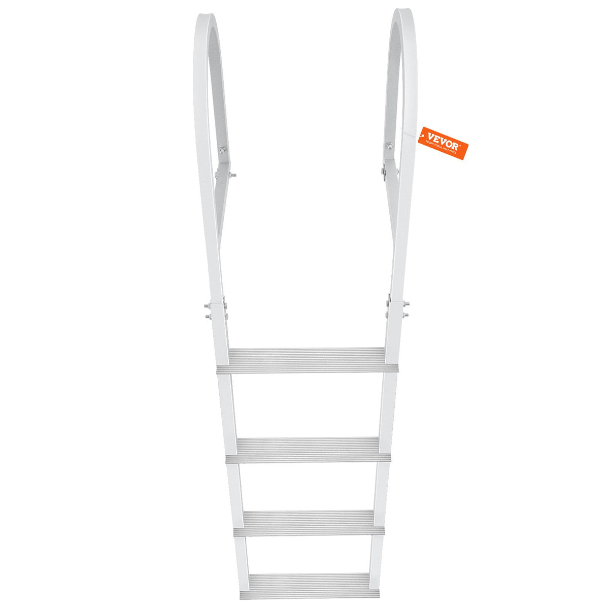 Dock Ladder, Removable 4 Steps, 500 lbs Load Capacity, Aluminum Alloy Pontoon Boat Ladder with 3.1'' Wide Step & Nonslip Rubber Mat, Easy to Install for Ship/Lake/Pool/Marine Boarding