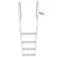 Dock Ladder, Removable 4 Steps, 500 lbs Load Capacity, Aluminum Alloy Pontoon Boat Ladder with 3.1'' Wide Step & Nonslip Rubber Mat, Easy to Install for Ship/Lake/Pool/Marine Boarding