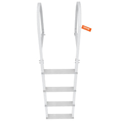 Dock Ladder, Removable 4 Steps, 500 lbs Load Capacity, Aluminum Alloy Pontoon Boat Ladder with 3.1'' Wide Step & Nonslip Rubber Mat, Easy to Install for Ship/Lake/Pool/Marine Boarding