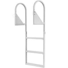 Dock Ladder, Flip-Up 3 Steps, 159 kg Load Capacity, Aluminum Alloy Pontoon Boat Ladder with 50.8 mm Wide Step & Nonslip Rubber Mat, Easy to Install for Ship/Lake/Pool/Marine Boarding