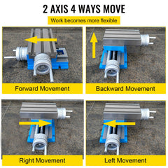 Milling Machine Cross Slide Worktable 4''x7.3'' 2 Axis Compound Precision