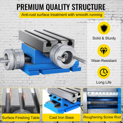 Milling Machine Cross Slide Worktable 4''x7.3'' 2 Axis Compound Precision