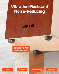 Cajon Box Drum, with Internal Guitar Strings, Lightweight Wooden Percussion Box, Portable Birch Wood Drum Musical Instrument with Travel Bag, for Beginners and Professionals, 305 x 305 x 430 mm
