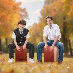Cajon Box Drum, with Internal Guitar Strings, Lightweight Wooden Percussion Box, Portable Birch Wood Drum Musical Instrument with Travel Bag, for Beginners and Professionals, 305 x 305 x 430 mm