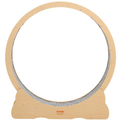 Cat Exercise Wheel, 120cm Wooden Cat Running Wheel for Indoor Cats up to 12.7kg Cats Treadmill with Carpeted Runway & Locking Mechanism, Quiet Roller Kitten Sport Toys for Pets Fitness & Health
