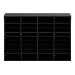 Wood Literature Organizer, 36 Compartments, File Sorter with Removable Shelves, Mailboxes Slot for Office Home Classroom Mailrooms Organization, EPA Certified, Black