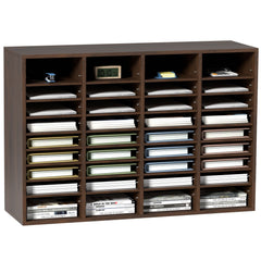 Literature Organizers, 36 Compartments Office Mailbox with Adjustable Shelves, Wood Literature Sorter 997x305x680 mm for Office, Home, Classroom, Mailrooms Organization, EPA Certified Brown