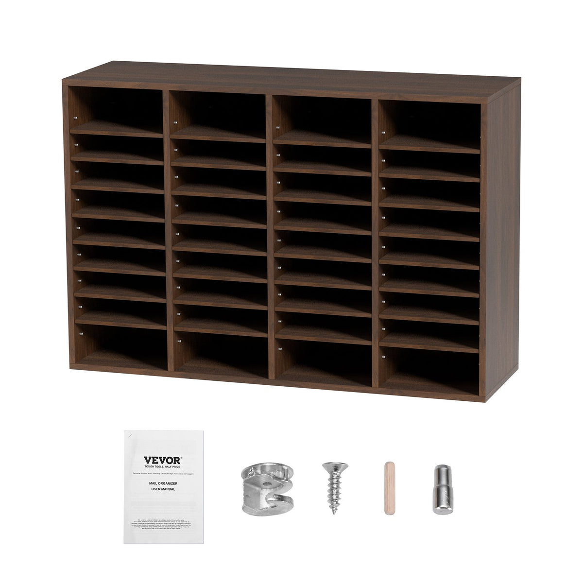 Literature Organizers, 36 Compartments Office Mailbox with Adjustable Shelves, Wood Literature Sorter 997x305x680 mm for Office, Home, Classroom, Mailrooms Organization, EPA Certified Brown