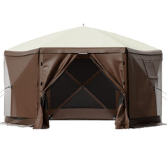 Pop-up Camping Gazebo Camping Canopy Shelter 6 Sided 10' x 10' Sun Shade