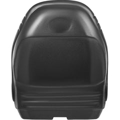 Universal Lawn Tractor Seat Replacement, Compact High Back Mower Seat, Black Vinyl Forklift Seat, Central Drain Hole Skid Steer Seat with Mounting Bolt Patterns of 8" x 11.5" & 11.25" x 11.5"