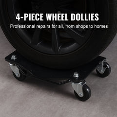 Car Dolly Wheel Tire Dolly 4 PCS Heavy Duty Skate Auto Repair Dolly 6000LB