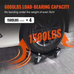 Car Dolly Wheel Tire Dolly 4 PCS Heavy Duty Skate Auto Repair Dolly 6000LB