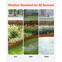 Steel Landscape Edging, 10 Packs 40 x 4.5 in Weather-Resistant & Pre-Rust Metal Landscape Edging, Bendable Garden Edging Border, Heavy Duty Lawn Edging, Flower Bed Yard Pathway Divider