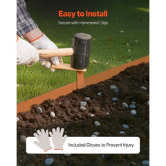 Steel Landscape Edging, 10 Packs 40 x 4.5 in Weather-Resistant & Pre-Rust Metal Landscape Edging, Bendable Garden Edging Border, Heavy Duty Lawn Edging, Flower Bed Yard Pathway Divider