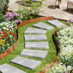 Steel Landscape Edging, 10 Packs 40 x 4.5 in Weather-Resistant & Pre-Rust Metal Landscape Edging, Bendable Garden Edging Border, Heavy Duty Lawn Edging, Flower Bed Yard Pathway Divider