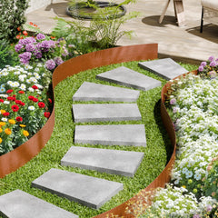 Steel Landscape Edging, 6 Packs 40 x 8 in Weather-Resistant & Pre-Rust Metal Landscape Edging, Bendable Garden Edging Border, Lawn Edging for Flower Bed Yard Pathway Divider