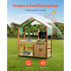 Wooden Mud Kitchen Outdoor Toy Play Kitchen Set for Kids Pretend Playset