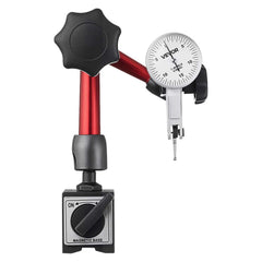 Dial Test Indicator with Universal Magnetic Base and Storage Case, 0.01 mm Accuracy, 0-0.76 mm Range, Micro Ball Handle for Narrow Area Measurement, Industrial Machining & Inspection