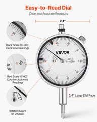 Dial Test Indicator and Bore Gauge Measuring Tool Set, Dial Indicator 0.03 mm Accuracy, 50.8-152.4 mm Bore Range with Rod, Storage Case, Anvils for Industrial Machining Measurements