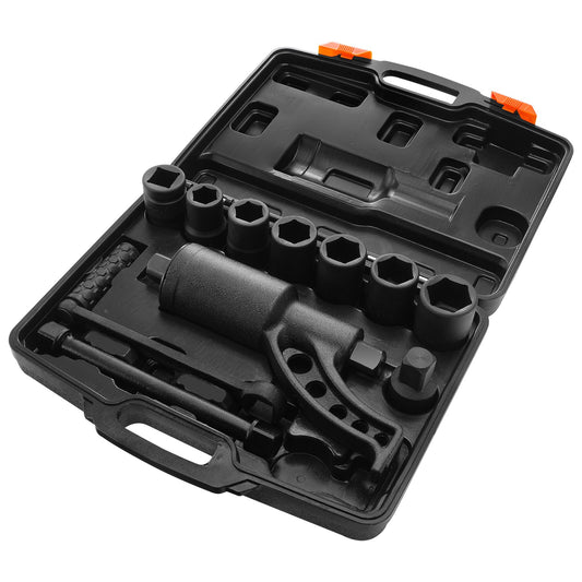 Torque Multiplier, Heavy Duty Torque Multiplier Wrench Set, 1 Inch Drive Lug Nut Wrench Torque Multiplier, 1:64 6800N.m Lug Nut Remover, with 8 Sockets and Storage Case for Truck Trailer RV