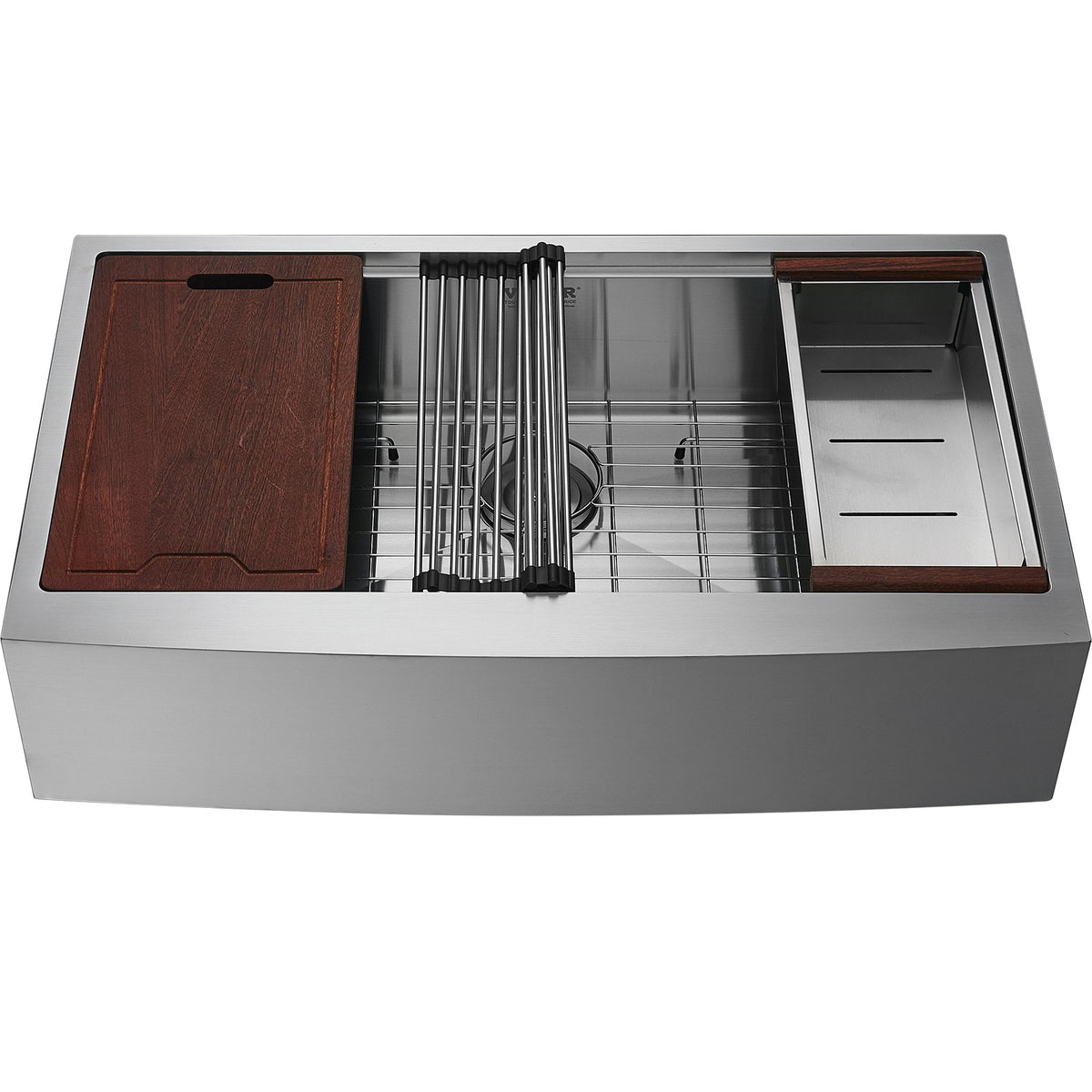 Farmhouse Kitchen Sink, 304 Stainless Steel Drop-In Sinks, Top Mount Single Bowl Basin with Ledge & Accessories, Household Dishwasher Sinks for Workstation, Prep Kitchen, and Bar Sink, 36 inch