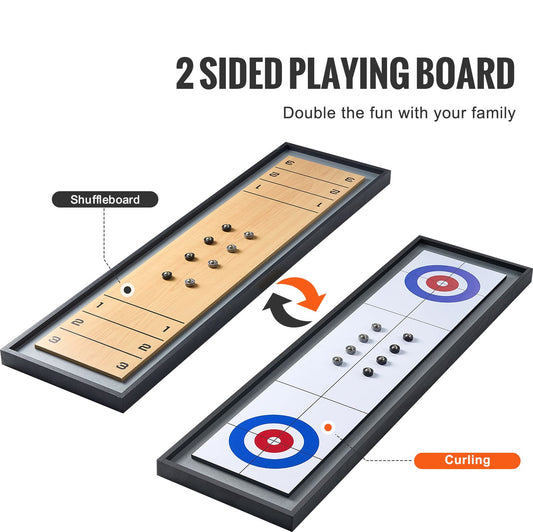 114cm Shuffleboard and Curling 2 in 1 Board Game Portable Tabletop Set