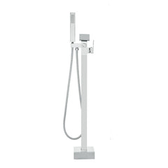 Freestanding Bathtub Faucet, Floor Mount, Freestanding Tub Filler, Shower Mixer Taps, Two Water Modes, 360° Swivel Spout, for Bathing & Showering Pet Bathing Cleaning Drains Toilet Flushing