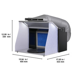 Airbrush Spray Booth, Portable Hobby Airbrush Paint Spray Booth Kit with 4 LED Light, Powerful Dual Exhaust Fans, Turntable and 6 ft Extension Hose, for Painting Models, Arts, Crafts, Cakes