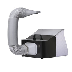Airbrush Spray Booth, Portable Hobby Airbrush Paint Spray Booth Kit with 4 LED Light, Powerful Dual Exhaust Fans, Turntable and 6 ft Extension Hose, for Painting Models, Arts, Crafts, Cakes