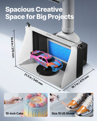 Airbrush Spray Booth, Dual Fans, 545 x 475 x 370 mm, Portable Hobby Airbrush Paint Spray Booth Kit with 3 LED Lights and Exhaust Extension Hose, for Painting Models, Arts, Crafts, Cakes