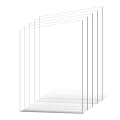 PET/Plexiglass Sheets, 5-Pack Plastic Sheet, 610 x 914 mm 1 mm Thick Transparent Clear Flexible Plastic Panels for Craft, Replacement Picture Frame Glass, DIY Display Project, Easy to Cut