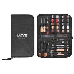 VEVOR Leather Working Tools Kit, 38 PCS Leather Craft Tools with Portable Canvas Storage Bag, Engraving Punching Sewing Stamping Cutting Tools, Ideal for Beginners DIY Enthusiasts and Professionals