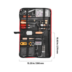 Leather Working Tools Kit, 61 PCS Leather Craft Tools with Portable Canvas Storage Bag, Engraving Punching Sewing Stamping Sanding Tools, Ideal for Beginners DIY Enthusiasts and Professionals