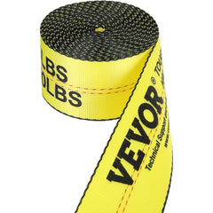 Winch Straps, 10.2 cm x 9.1 m, 2.7T Load Capacity, 8.2T Break Strength, Truck Straps with Flat Hook, Flatbed Tie Downs Cargo Control for Trailers, Farms, Rescues, Tree Saver, Yellow (10 Pack)