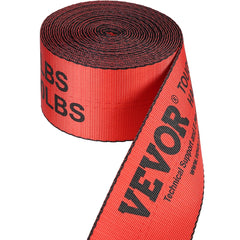 Winch Straps, 10.2 cm x 9.1 m, 2.7T Load Capacity, 8.2T Breaking Strength, Truck Straps with Flat Hook, Flatbed Tie Downs Cargo Control for Trailers, Farms, Rescues, Tree Saver, Red (10 Pack)