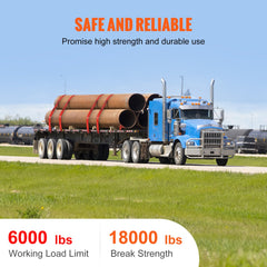 Winch Straps, 10.2 cm x 9.1 m, 2.7T Load Capacity, 8.2T Breaking Strength, Truck Straps with Flat Hook, Flatbed Tie Downs Cargo Control for Trailers, Farms, Rescues, Tree Saver, Red (10 Pack)