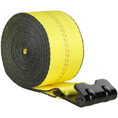Winch Straps, 10.2 cm x 12.2 m, 2.7T Load Capacity, 8.2T Break Strength, Truck Straps with Flat Hook, Flatbed Tie Downs Cargo Control for Trailers, Farms, Rescues, Tree Saver, Yellow (10 Pack)