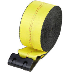 Winch Straps, 10.2 cm x 12.2 m, 2.7T Load Capacity, 8.2T Break Strength, Truck Straps with Flat Hook, Flatbed Tie Downs Cargo Control for Trailers, Farms, Rescues, Tree Saver, Yellow (10 Pack)